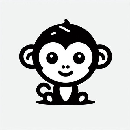 cute monkey icon, vector illustration, eps10, no transparency