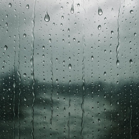 Rain drops on the window, rainy weather. Abstract background for design.