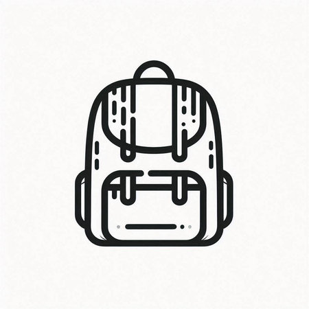 Backpack icon. Outline illustration of backpack vector icon for web design