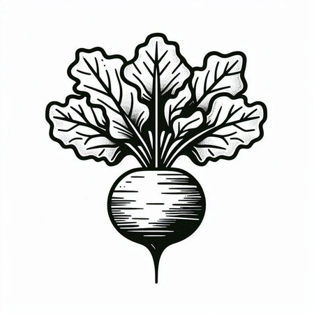 Beetroot. Hand drawn vector illustration in engraving style.