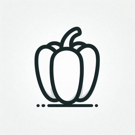 Pepper icon on the white background. Vector illustration, EPS 10.の写真素材