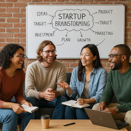 Startup Brainstorming Ideas Brainstorming Planning Teamwork Concept