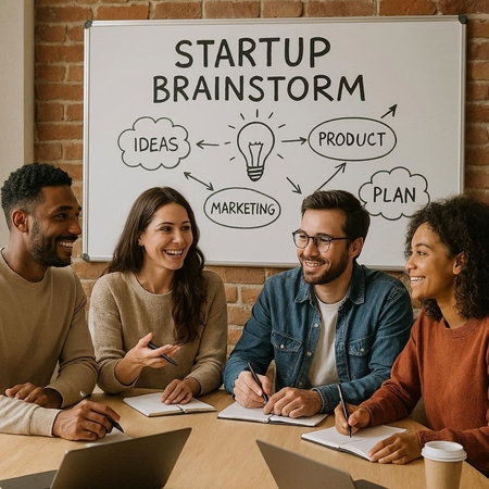Startup Brainstorming Ideas Creativity Teamwork Brainstorming Concept