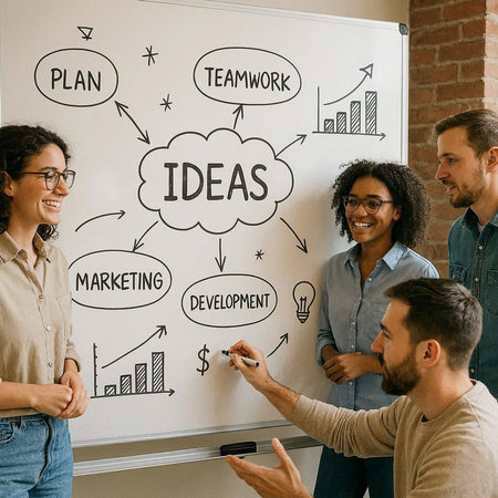Group of business people working together in office. Teamwork concept.