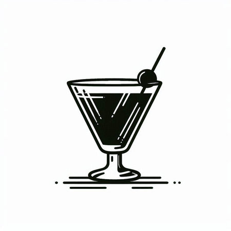 Cocktail icon. Vector illustration of a glass with a cocktail.の写真素材