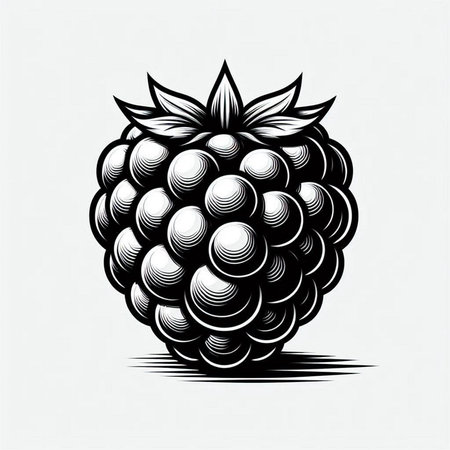 Blackberry vector illustration. Hand drawn blackberry isolated on white background.