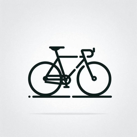 Bicycle icon, vector illustration. Flat design style with long shadowの写真素材