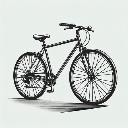 Bicycle isolated on white background. Vector illustration in retro style.