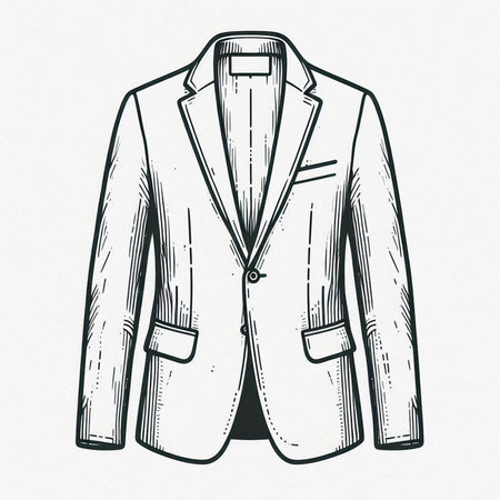 Sketch of a business suit. Hand drawn vector illustration.