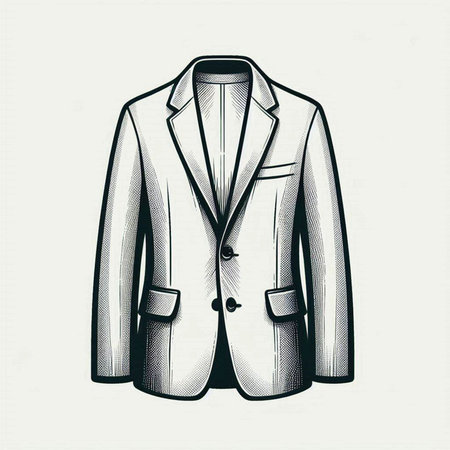 Vintage hand drawn illustration of a business suit. Vector illustration.
