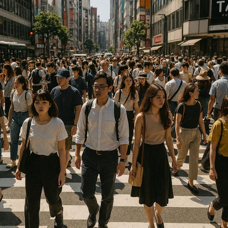 People crossing the street in Shibuya, Tokyo, Japan