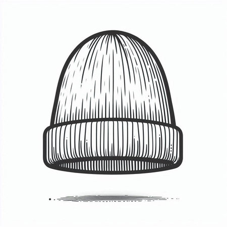 Hand drawn winter hat isolated on white background. Vector illustration in sketch style.