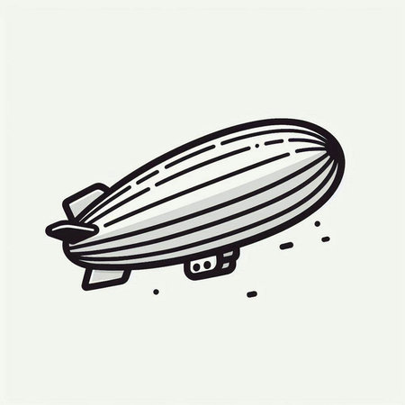 Illustration of a dirigible. Vector illustration of a dirigible.