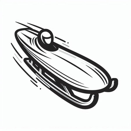 Bobsleigh icon on white background. Vector illustration. Eps 10.