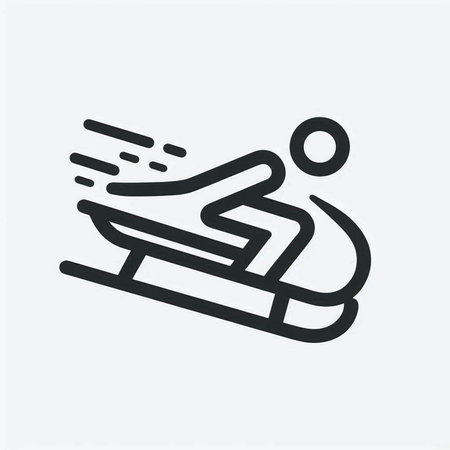 sledding icon, vector illustration. Flat design style eps 10