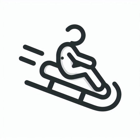 Sledding icon. Vector illustration in trendy flat style isolated on white background.