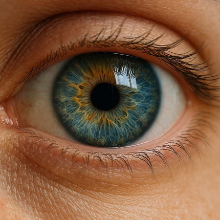 A close-up of an eye with a beautiful iris.