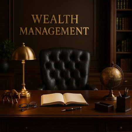 Law theme. Mallet, books, wooden table and leather chair.の写真素材