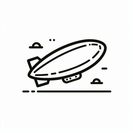 Airship icon. Outline illustration of airship icon for web design