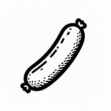 Sausage icon. Hand drawn illustration of sausage vector icon for web designの写真素材