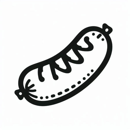 Sausage. Hand-drawn illustration on a white background.の写真素材