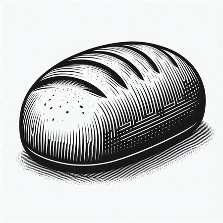 Bread. Hand drawn vector illustration in engraving style.の写真素材