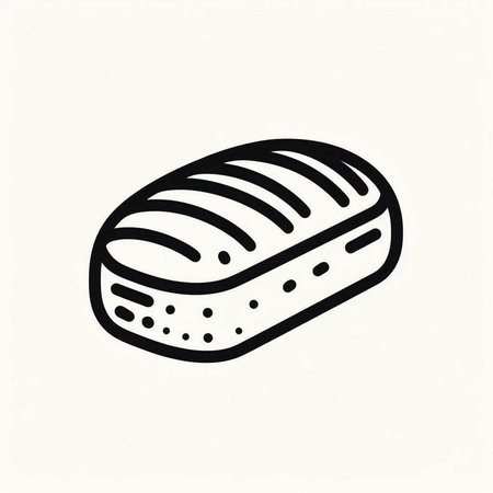 Bread icon. Bakery symbol. Hand drawn vector illustration.の写真素材