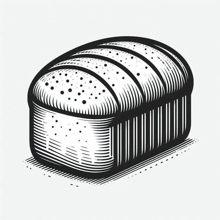 Sketch of a loaf of bread on a white background.