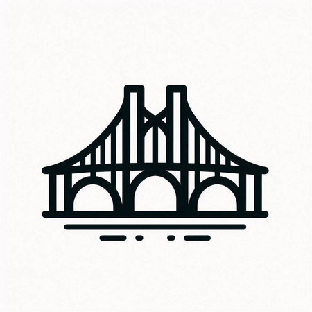 Bridge icon. Bridge vector icon on the white background. Vector illustration.