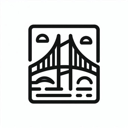 Bridge icon, vector illustration. Editable stroke. Pixel perfect.