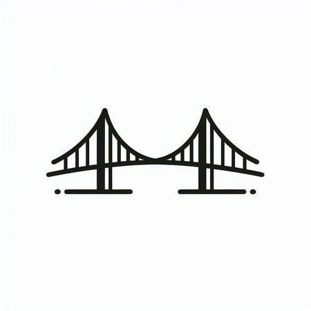 Bridge icon, vector illustration. Editable stroke. Design template vector