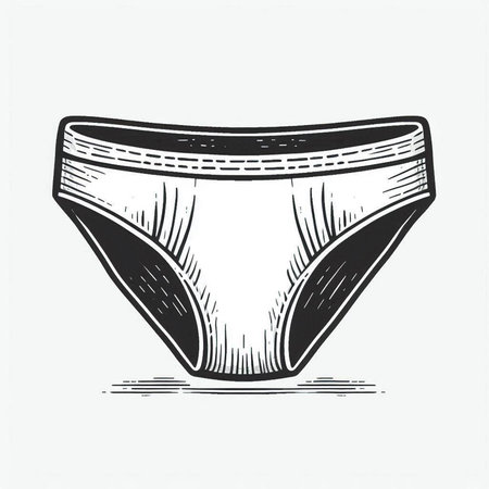 Women's underpants. Hand drawn vector illustration in sketch style.