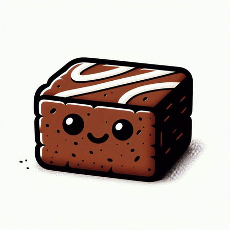 Cake with chocolate on a white background, vector illustration, eps 10
