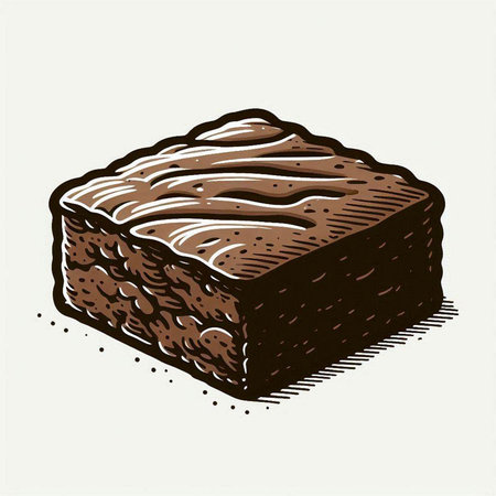 Chocolate cake. Vector illustration of a piece of chocolate cake.
