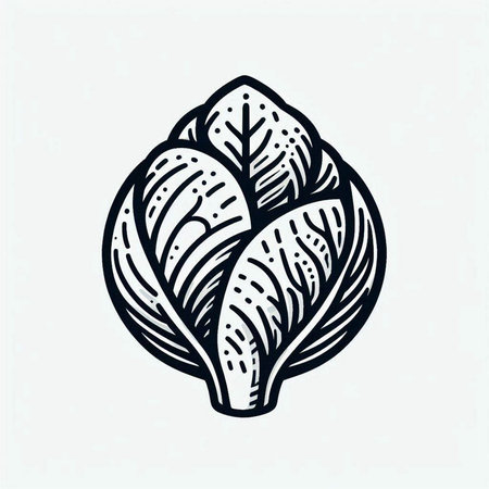 Cabbage. Hand drawn vector illustration in engraving style.の写真素材