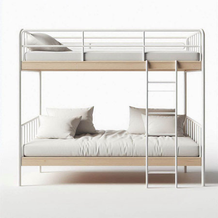 Bunk bed isolated on a white background. 3d rendering.