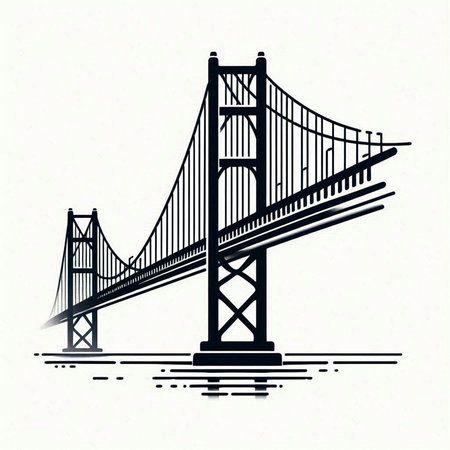 Golden Gate Bridge, San Francisco, California, USA. Vector illustration.