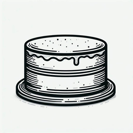 Cake icon, vector illustration. Hand drawn cake with cream.