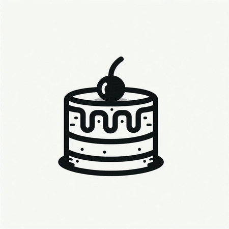 Cake icon. Vector illustration. Isolated on white background.