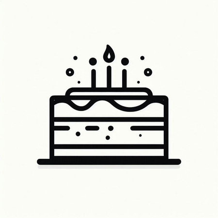 Birthday cake icon isolated on a white background. Vector illustration.
