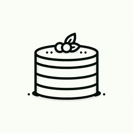 Cake doodle line icon, vector illustration, eps 10