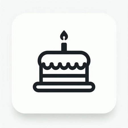 Birthday cake icon. Simple vector illustration on a white background.