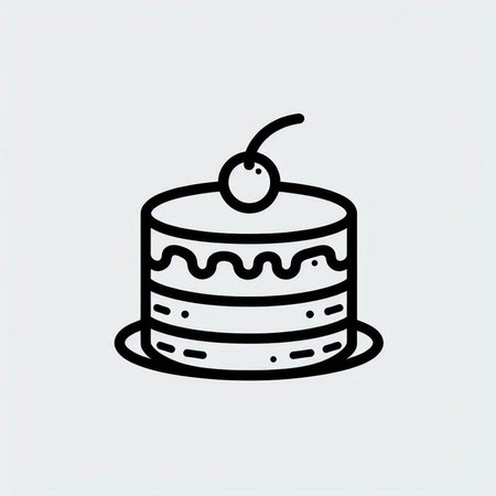 Cake icon. Vector illustration in flat style. Isolated on white background.