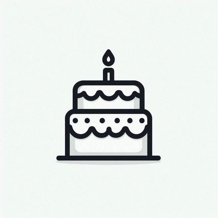 Birthday cake icon, vector illustration. Flat design style with long shadow.