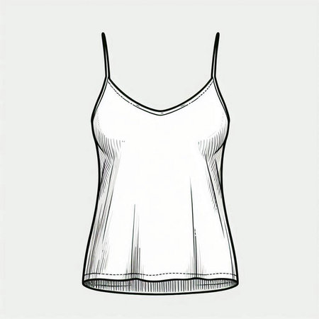 Women's sleeveless tank top. Vector illustration in sketch styleの写真素材