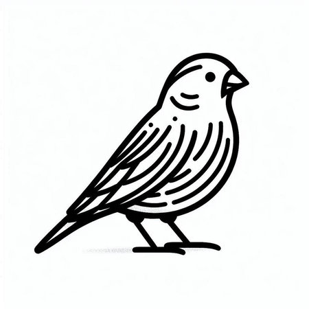 Sketch of a small bird. Hand drawn vector illustration.の写真素材