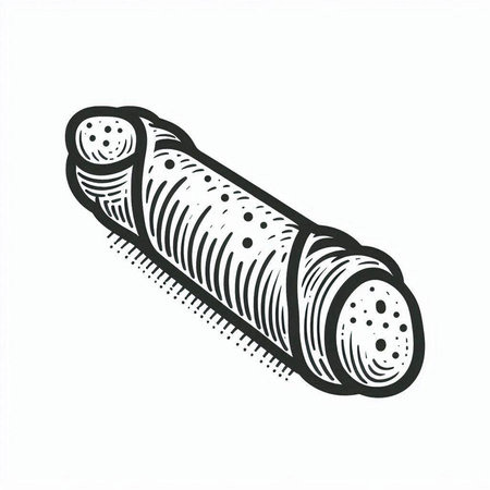 Illustration of a tobacco pipe on a white background in engraving styleの写真素材