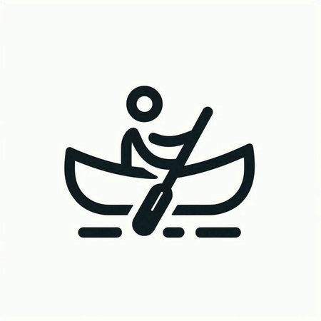 canoeing icon on white background. canoeing vector icon