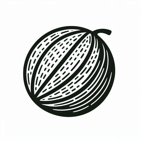Watermelon on a white background. Vector illustration in sketch style.の写真素材