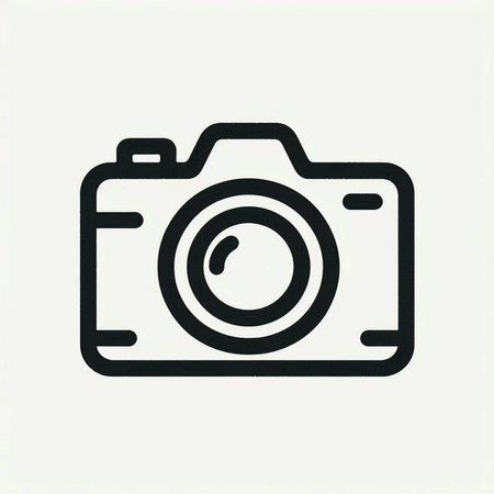 Camera icon in trendy flat style isolated on grey background. Vector illustration.の写真素材